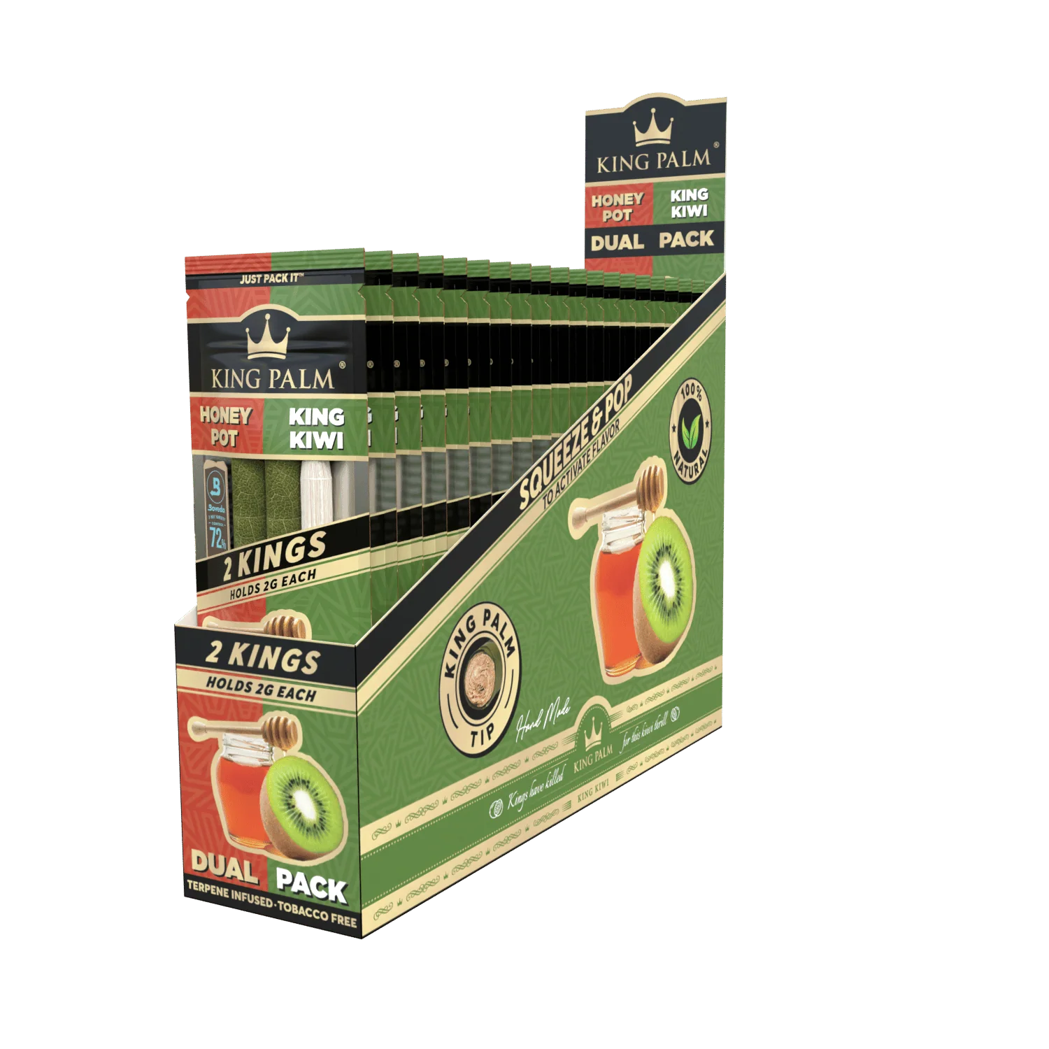 2 King Rolls - Dual Pack - Honey &amp; Kiwi - 20 Units Per Display - Image 2