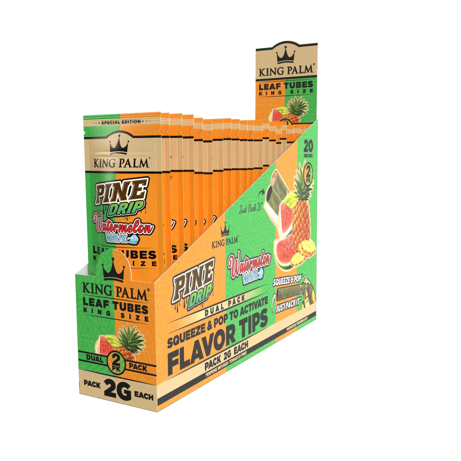 2 King Rolls - Dual Pack - Pineapple & Watermelon - 20 Units Per Display - Image 2