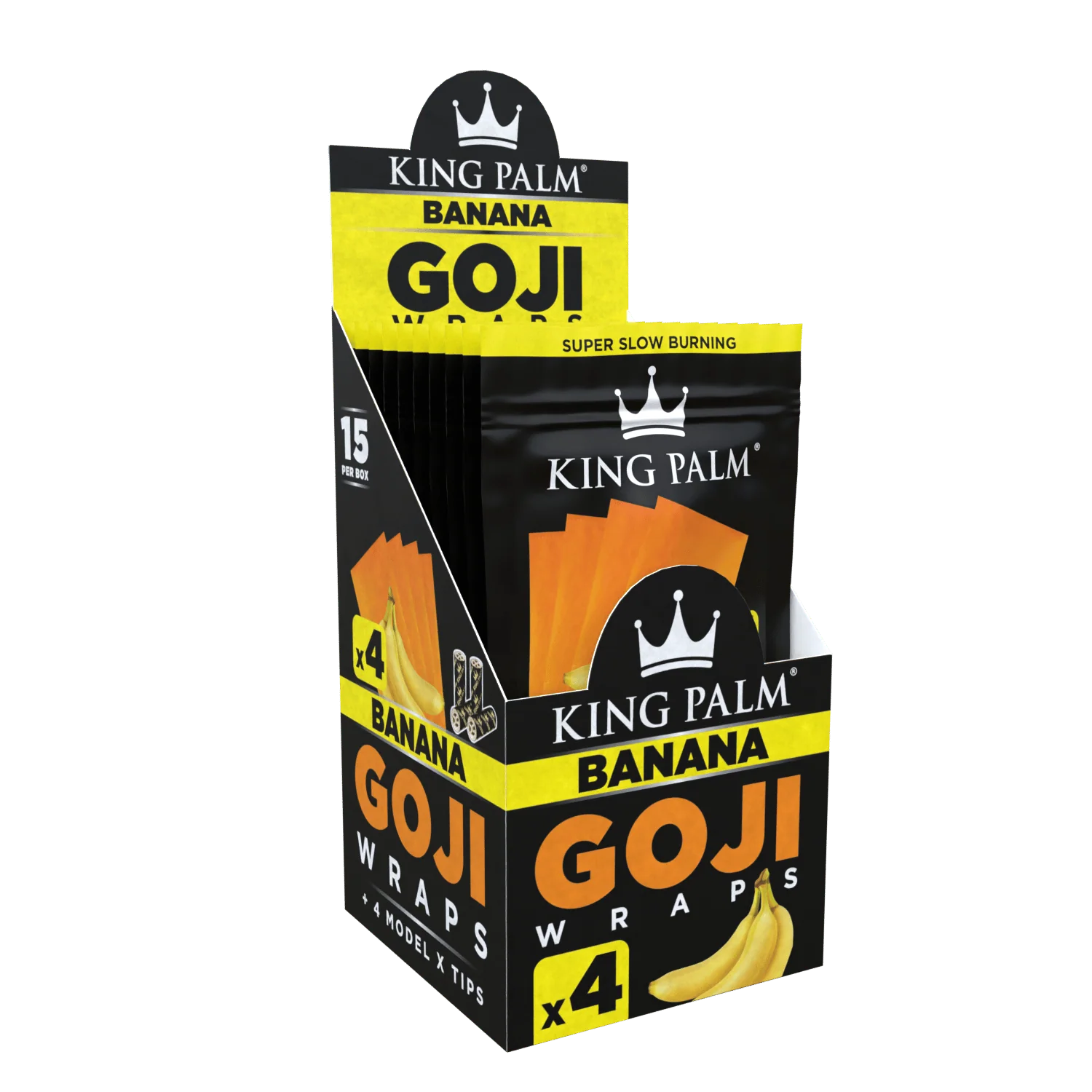 4 Goji Wraps w/ Model X Tips - Banana - Display Box - 15 Units Per Display