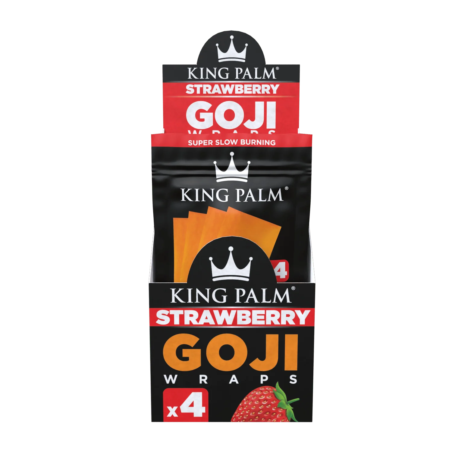 4 Goji Wraps w/ Model X Tips - Strawberry - Display Box - 15 Units Per Display - Image 3