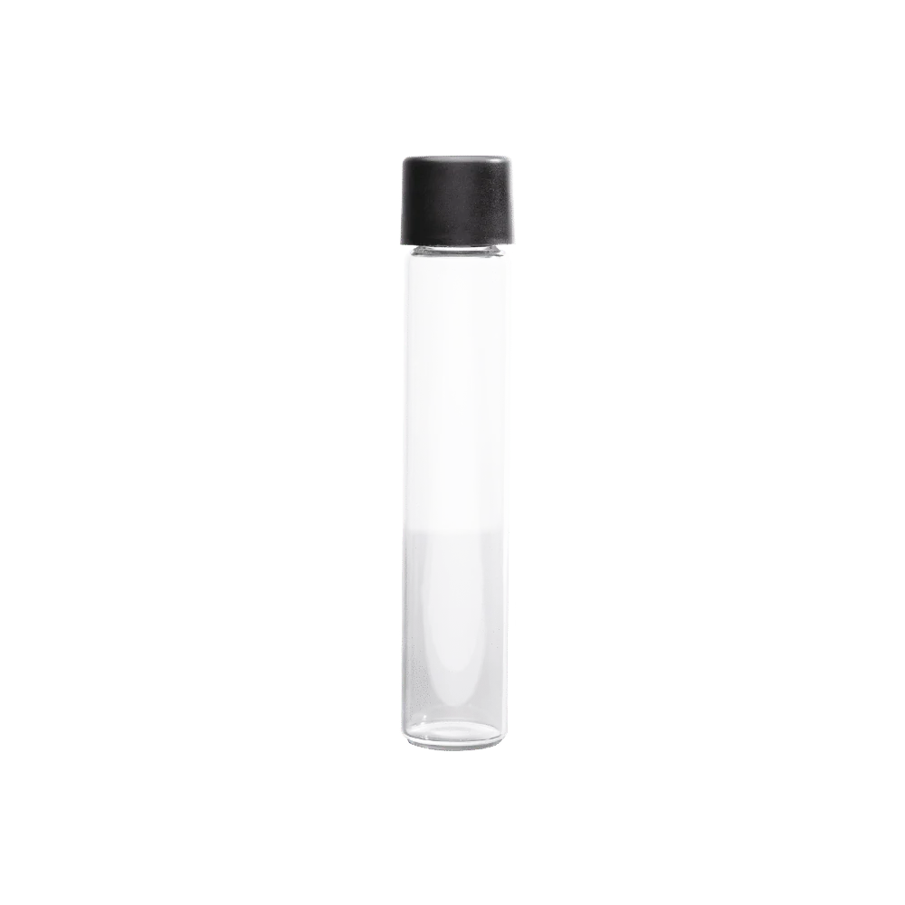 Glass Preroll Tube - Black Cap