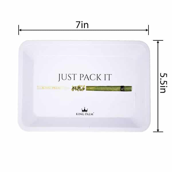 Metal Rolling Tray – Just Pack It – White – Small (7 x 5.5 Inch) - Image 2